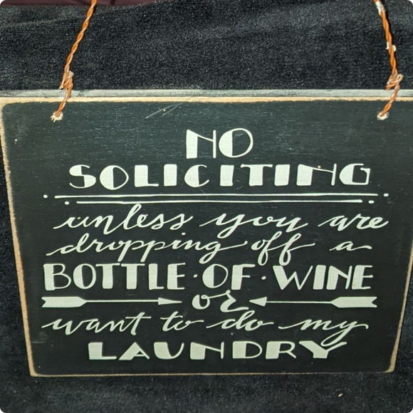5/25 No soliciting sign funny wall door hanging wooden sign funny house decor. - Picture 3 of 5